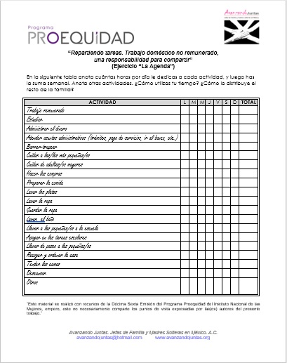 Portada de La Agenda del proyecto Repartiendo Tareas